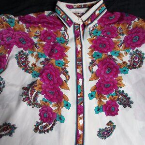 Vintage Mervyn's Floral Paisley Polyester Disco Shirt